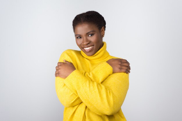 Cheerful young woman smiling