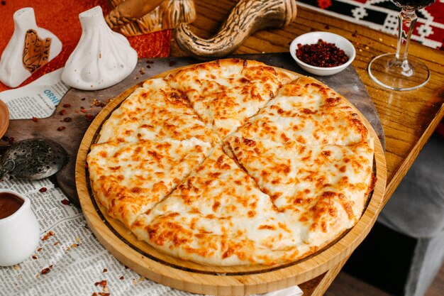 Cheese khachapuri on the table