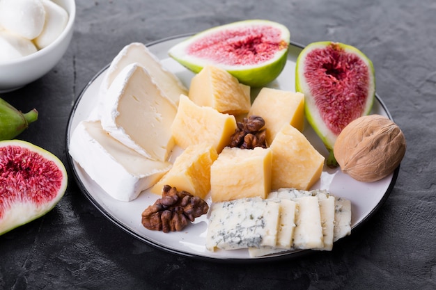 Cheese mix plate with nuts