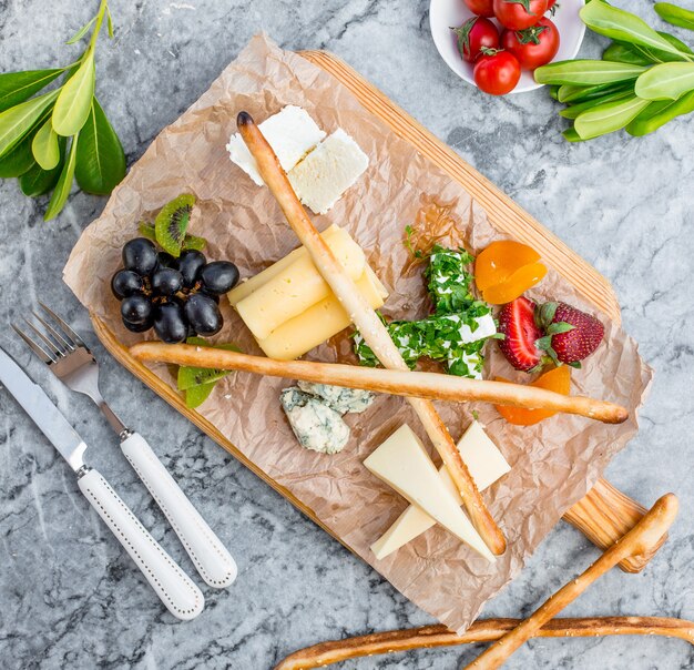 cheese plate on the table