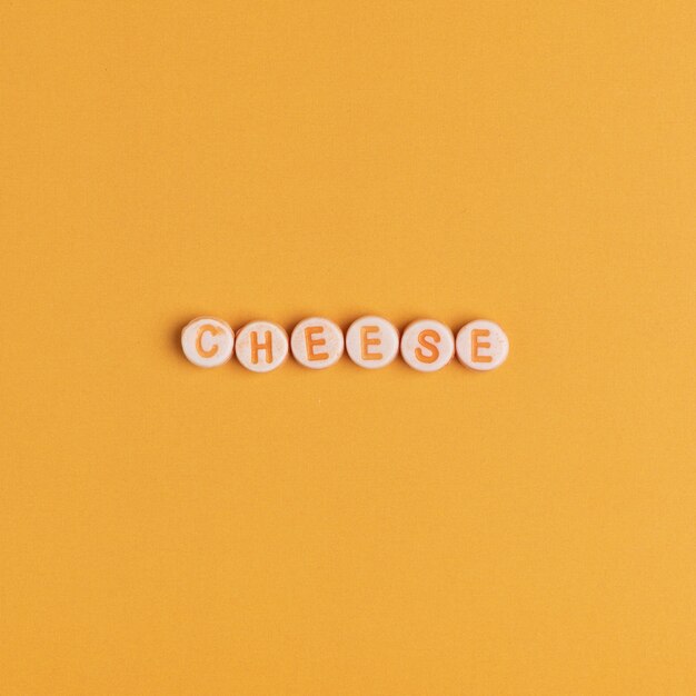 CHEESE word with beads