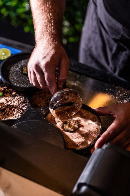 Chef cooking dinner