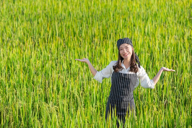 有機農場から新鮮な農産物を収穫するシェフ