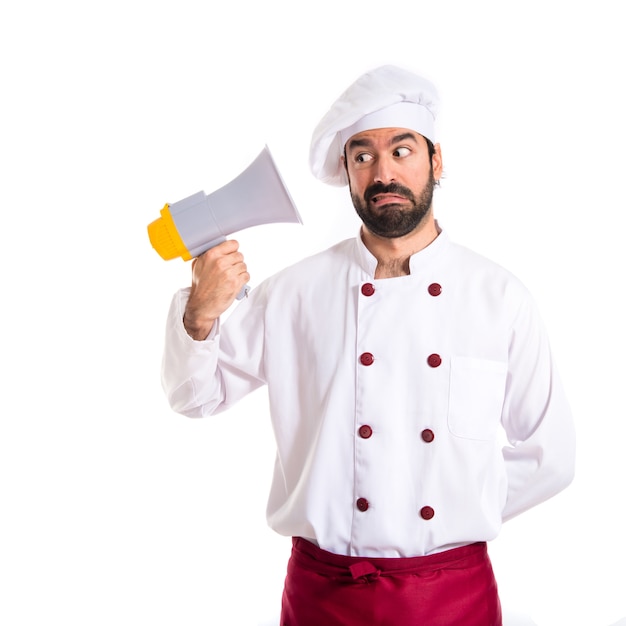 Chef holding a megaphone