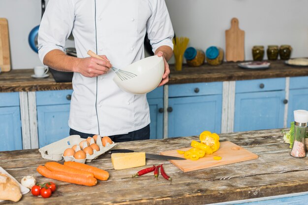 Chef making dough