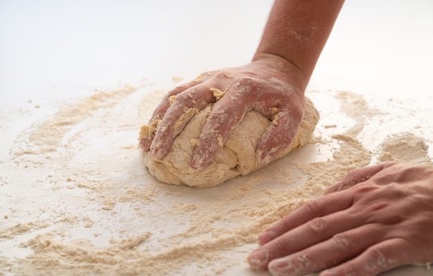 Chef making dough