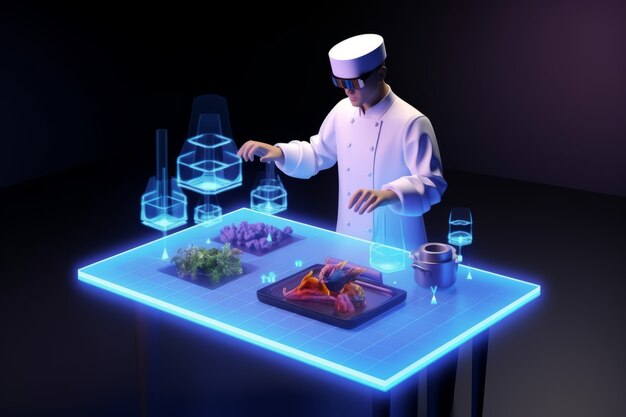 Chef using ar technology in his profession