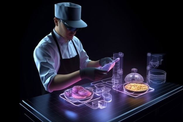 Chef using ar technology in his profession