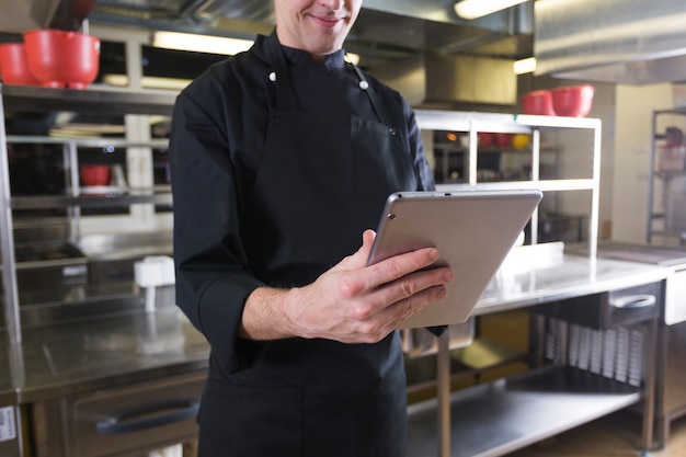 Chef with a tablet