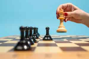 Free photo the chess board and game concept of business ideas and competition.