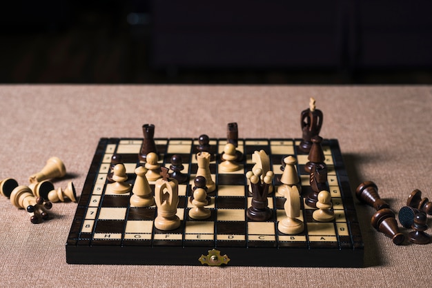 Chess board with figures