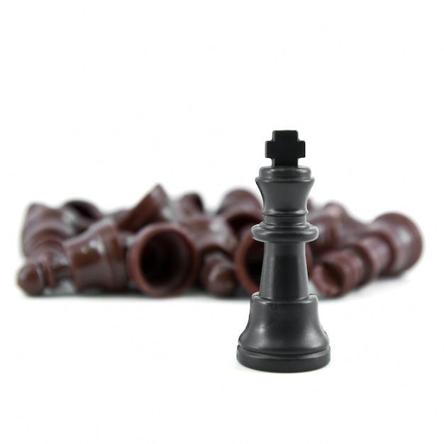 Free photo chess corporate outwit defeated pieces