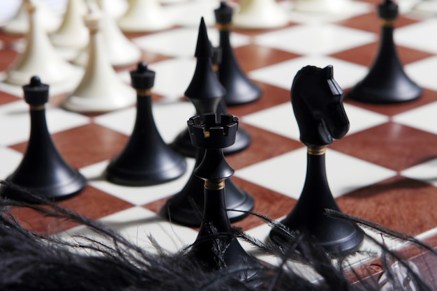 Free photo chess figures with blurred background