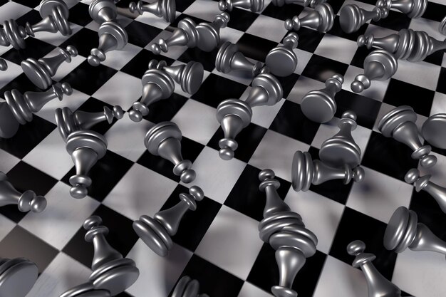 Chess game on board for leadership business strategy concept background