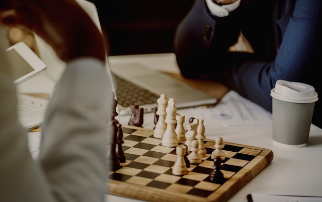 Free photo chess game business strategy concept