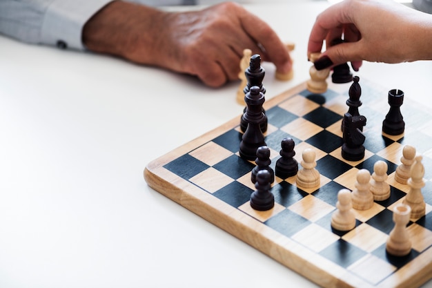 Free photo chess game business strategy concept