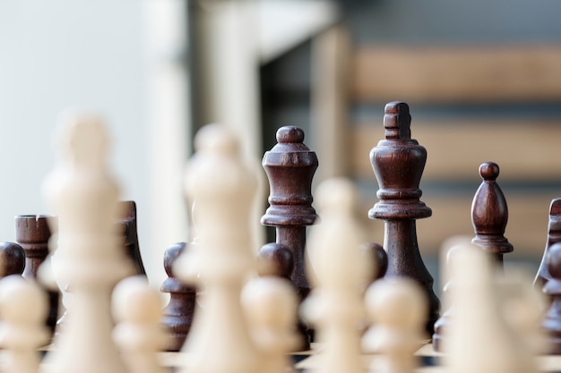 Free photo chess game business strategy concept