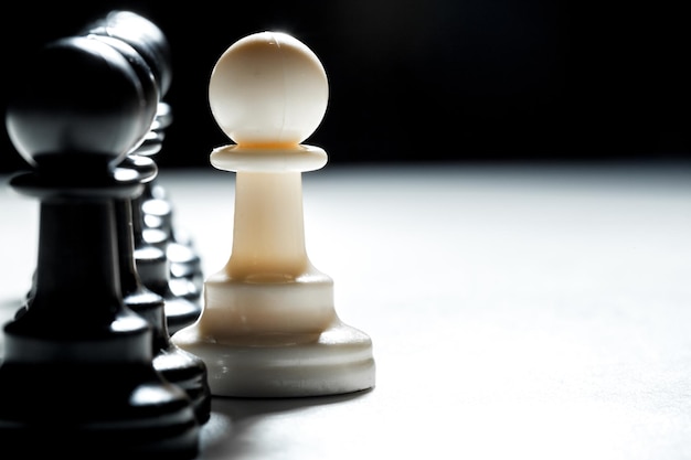 Chess pieces on a black background