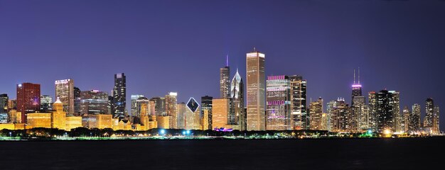 Chicago night panorama