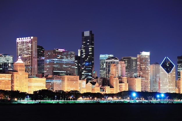 Chicago skyline at dusk