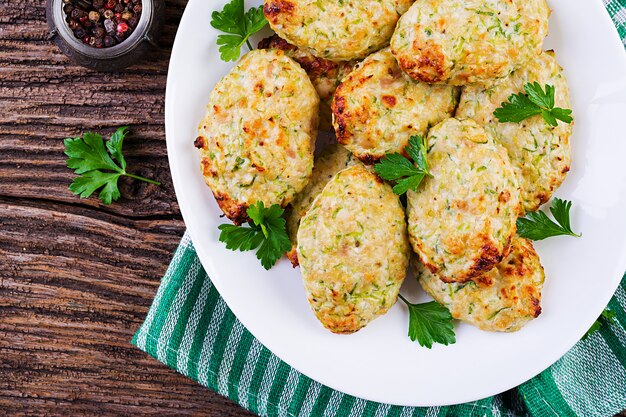 Chicken cutlet with zucchini