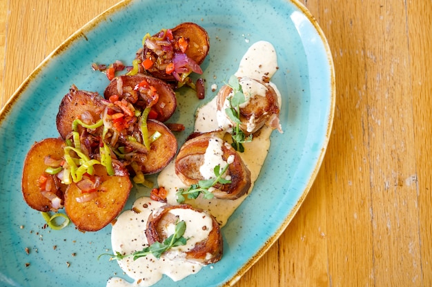 Chicken dish on a restaurant table