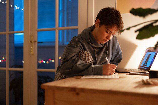 Child getting education at home