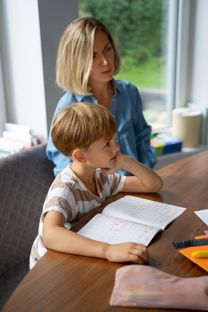 Free photo child getting education at home