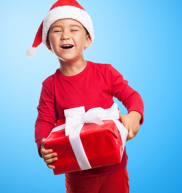 Child happy with a gift