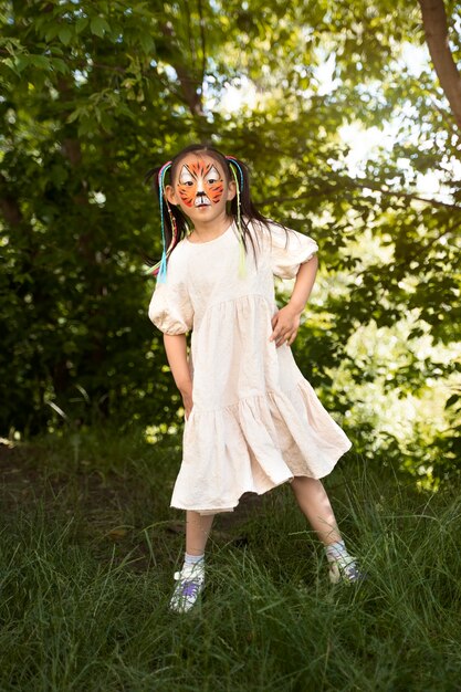 Child  having fun at jungle theme party