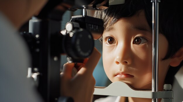 Child having a medical checkup