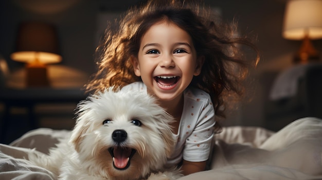 Free photo child and pet background