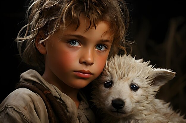 child and pet portrait