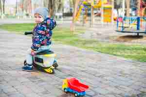 Free photo child playing outside