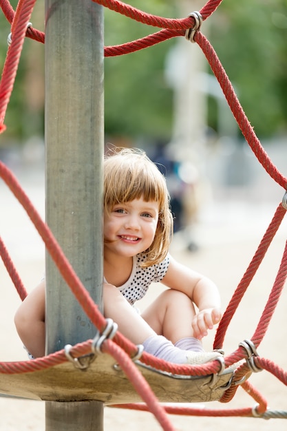 child  on ropes