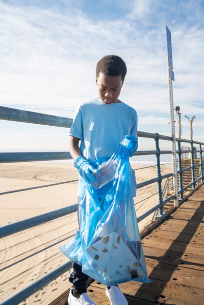 Child saving the environment