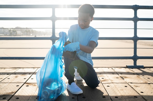 Child saving the environment