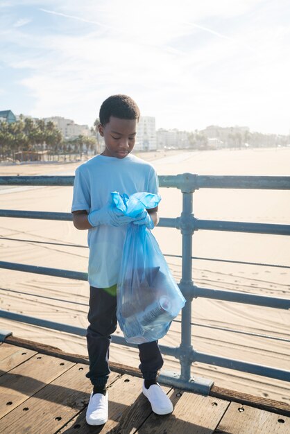 Child saving the environment