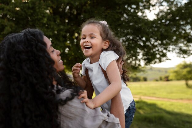 Child spending time with their parents