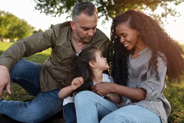 Child spending time with their parents