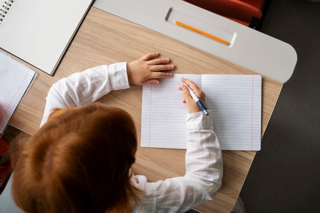 Free photo child student learning in school