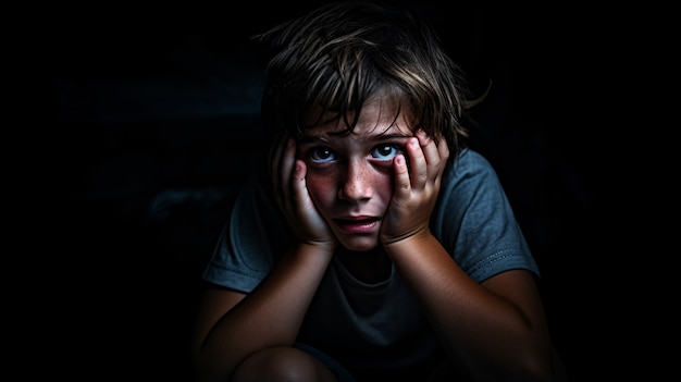 Child suffering from anxiety