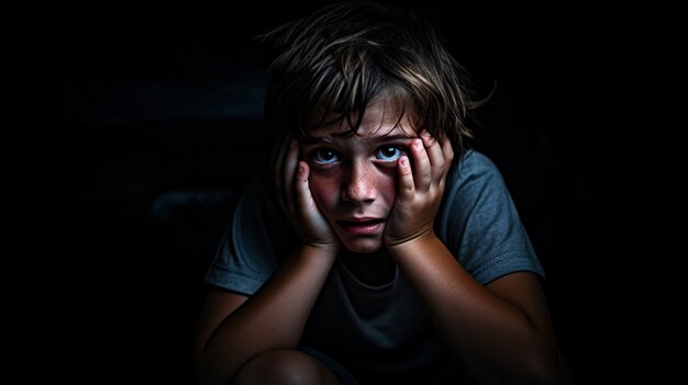 Child suffering from anxiety