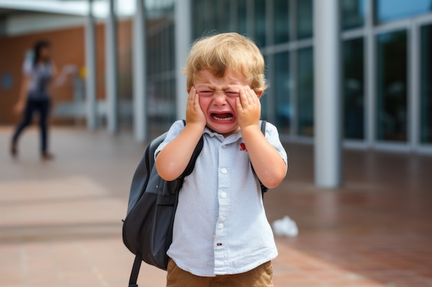 Free photo child suffering at school for getting bullied