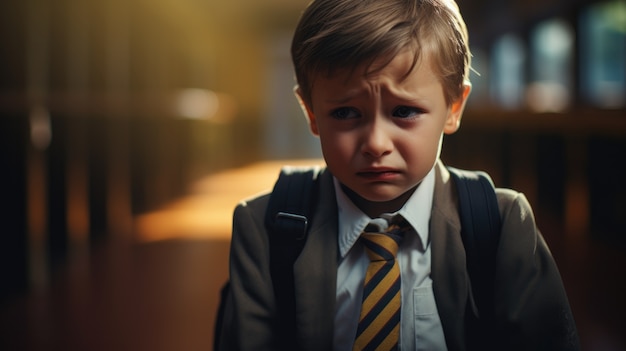 Free photo child suffering at school for getting bullied