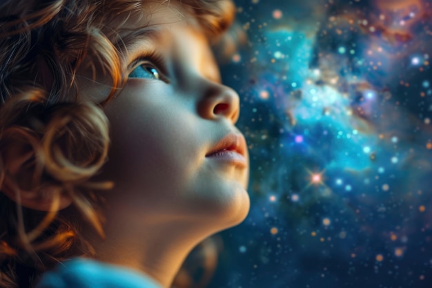 Free photo child with autism living in fantasy world