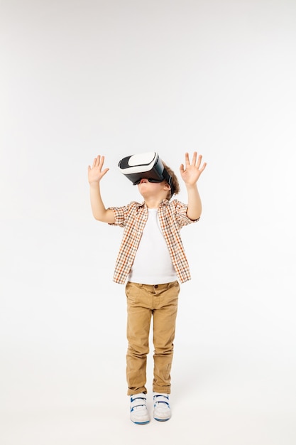 Child with virtual reality headset