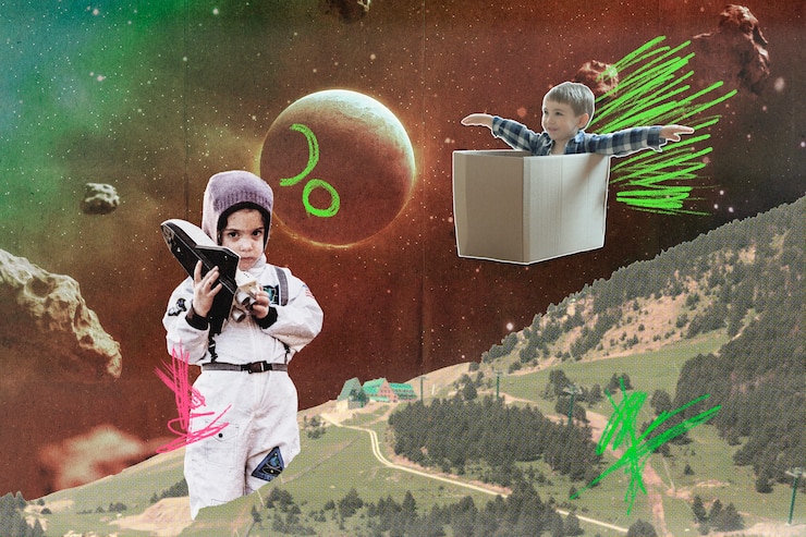 Free Photo childhood concept collage