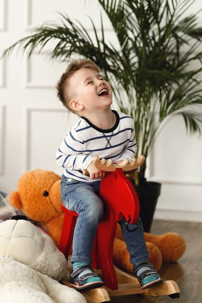 Childhood. Young boy at home