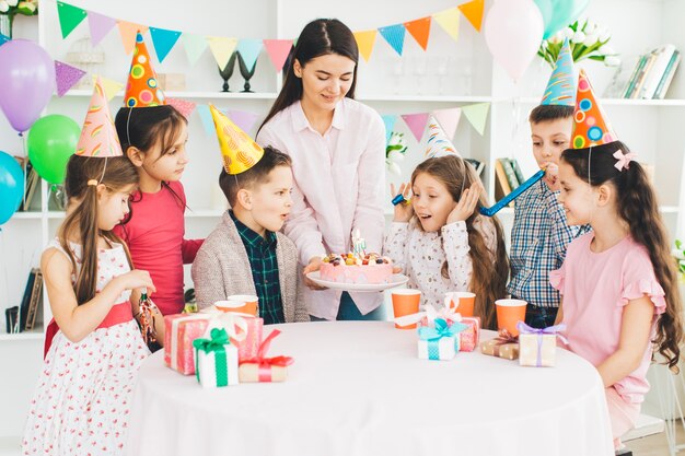 Children celebrating a birthday